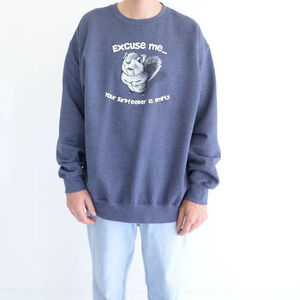 Port & Company Chipmunk Comedy FGrey Crew Neck Cotton Sweater XL